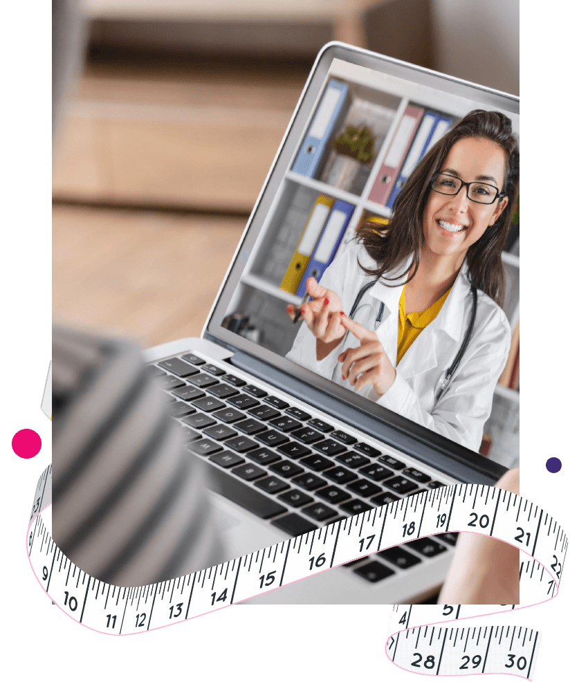 Lady doctor consulting a patient over a video call