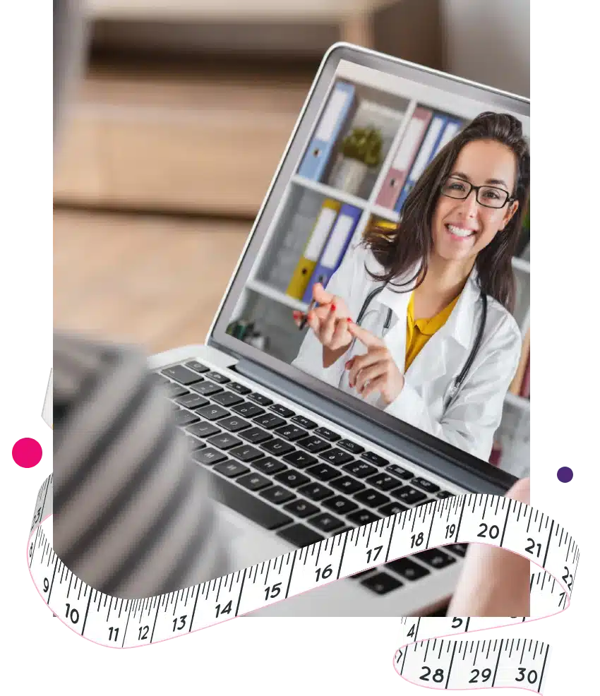 Lady doctor consulting a patient over a video call