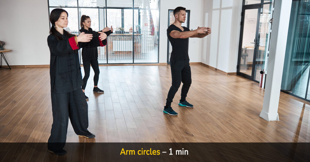 arm circles – 1 min