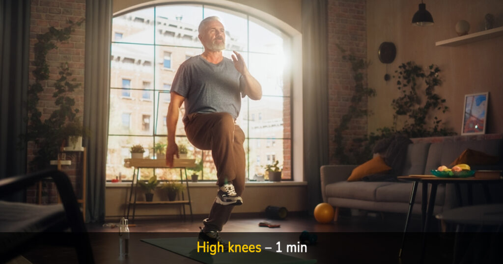 high knees – 1 min