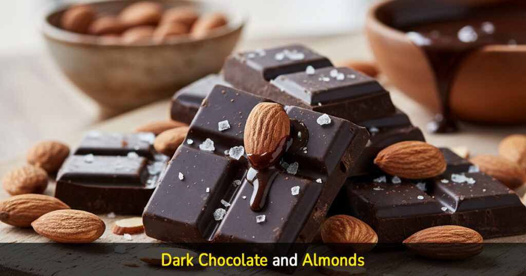 dark chocolate and almonds
